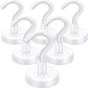 LOVIMAG Cruise Essentials: 40Lbs White Cruise Magnets, Strong Magnetic Hooks for Hanging, 6 Pack