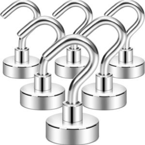 Neosmuk Magnetic Hooks, Cruise Ship Essentials, 30lb+ Heavy Duty Magnetic Hooks for Cruise Cabins, Refrigerator, Grill, Hanging, and Travel | Extra Strong Must-Haves Magnet Hook