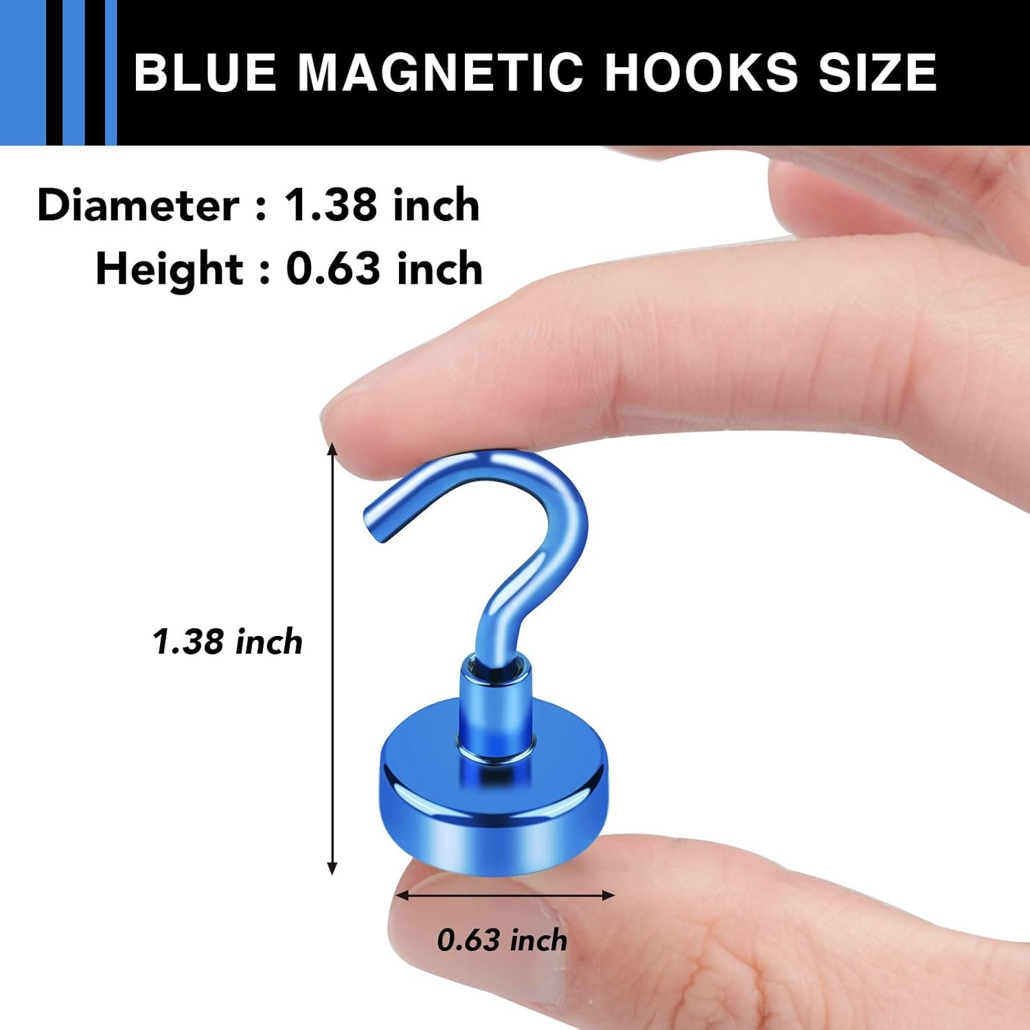 LOVIMAG Magnetic Hooks,25Lbs Magnet Hooks for Cruise Cabin, Magnetic Hooks for Hanging, Fridge, Classroom, Refrigerator, Ceiling, Office, Kitchen. Grill, Garage-6 Pack of Blue Visit the LOVIMAG Store - Image 2