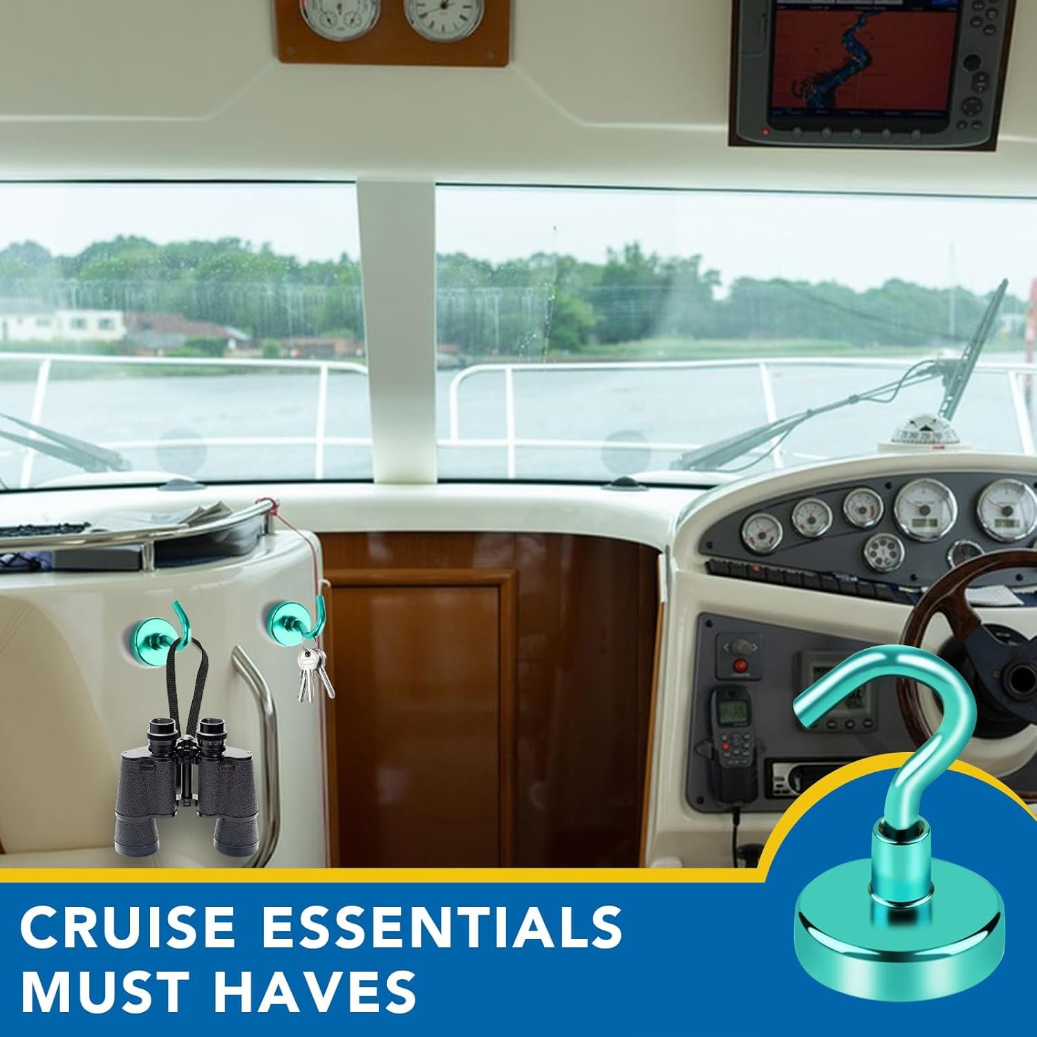 LOVIMAG Cruise Essentials Must Haves, 40Lbs Green Cruise Magnets, Strong Magnetic Hooks for Hanging Cruise Lanyard, Fridge, Ceiling, 6 Pack - Image 2