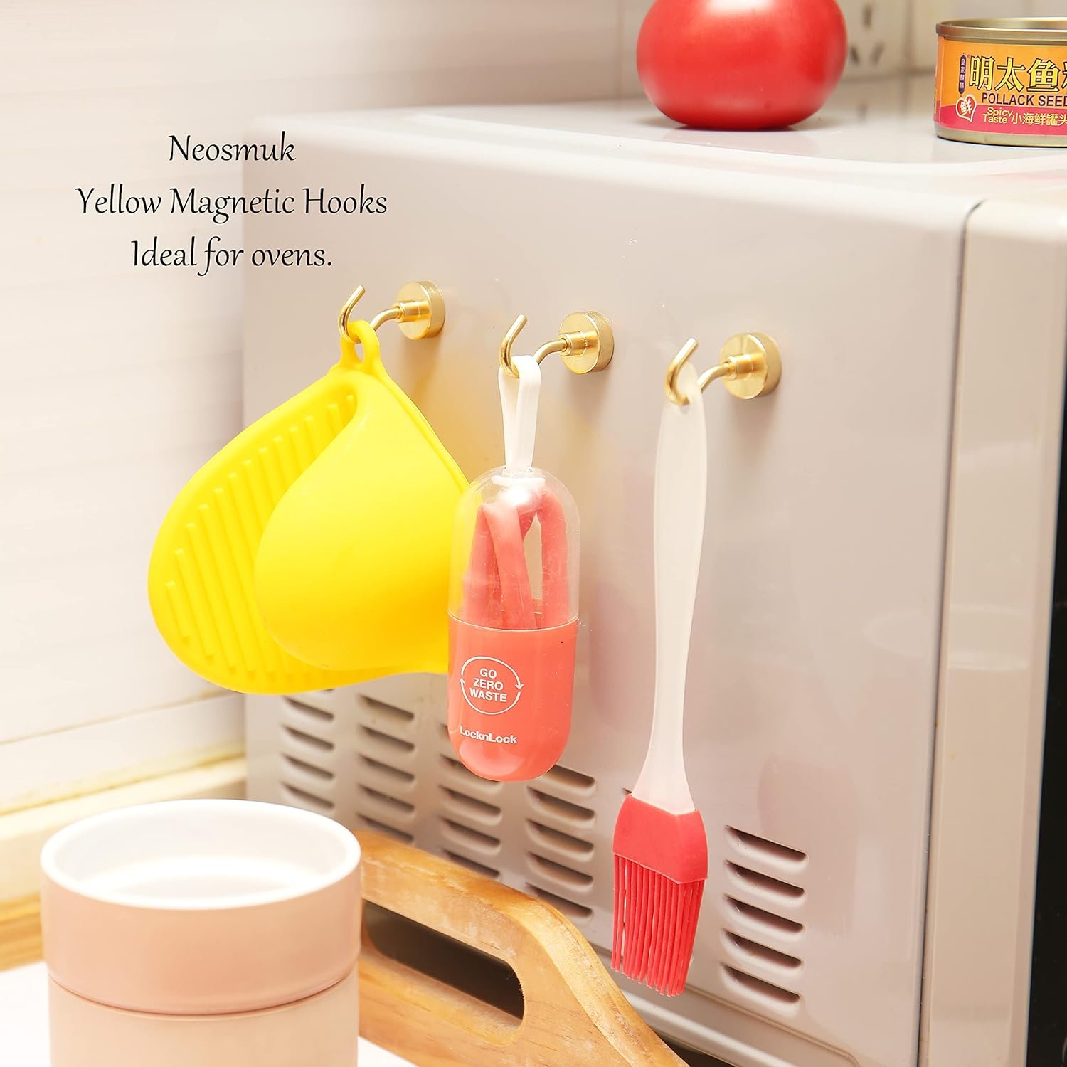 Neosmuk Magnetic Hooks, 30lb+ Heavy Duty Earth Magnets with Hook for Refrigerator, Extra Strong Cruise Hook for Hanging, Magnetic Hanger for Cabins, Grill (Golden, Pack of 6) Visit the Neosmuk Store - Image 3