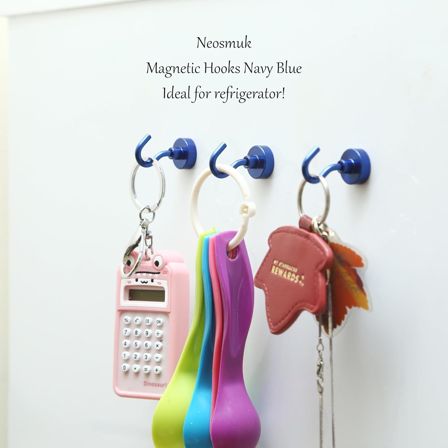 Neosmuk Magnetic Hooks, 30lb+ Heavy Duty Earth Magnets with Hook for Refrigerator, Extra Strong Cruise Hook for Hanging, Magnetic Hanger for Cabins, Grill (Navy Blue, Pack of 6) - Image 3