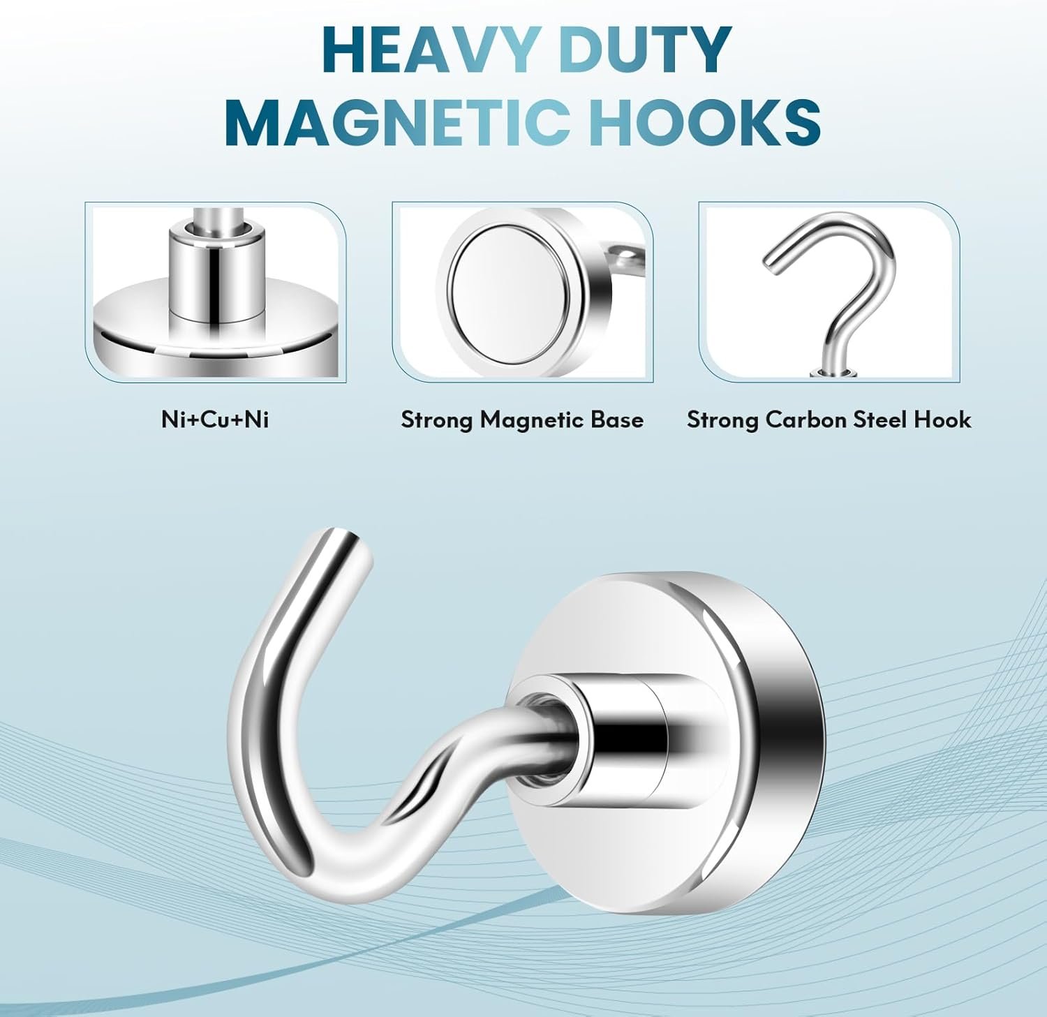 Neosmuk Magnetic Hooks, Cruise Ship Essentials, 30lb+ Heavy Duty Magnetic Hooks for Cruise Cabins, Refrigerator, Grill, Hanging, and Travel | Extra Strong Must-Haves Magnet Hook - Image 4