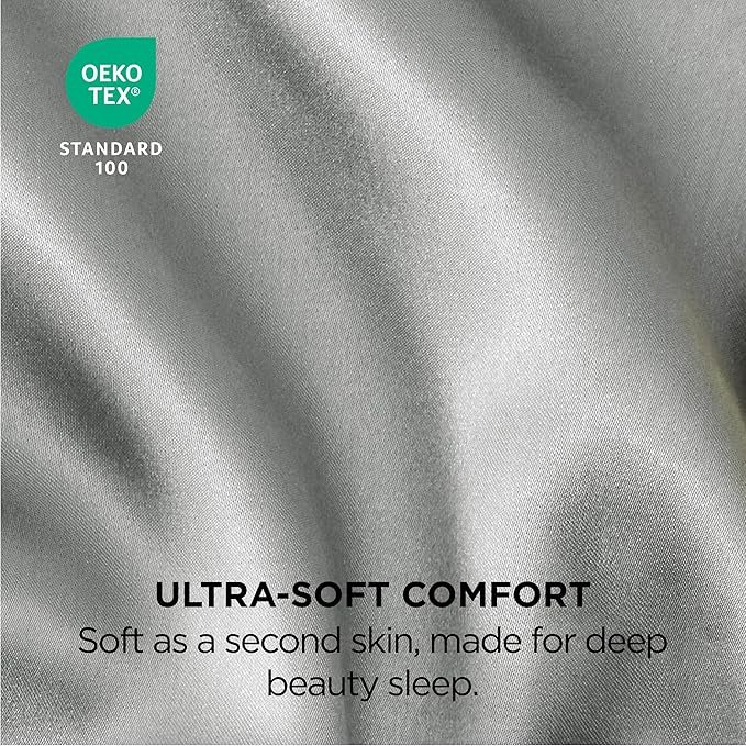 Satin Pillowcase, Similar to Silk Pillow Cases Queen Size Set of 2, Cooling Pillow Case with Envelope Closure, Christmas Room Decor Gifts for Women Men, Silver Grey, 20x30 Inches, 2pcs - Image 5