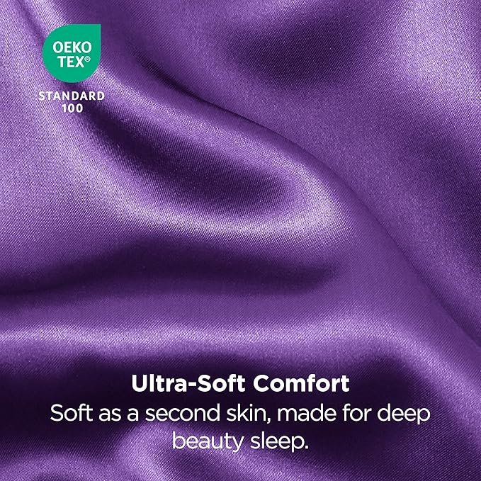 Satin Pillowcases, Similar to Silk Pillow Cases Queen Size Set of 2, Purple Pillow Case for Sleeping Women with Envelope Closure, Gifts for Women Men, 20x30 Inches, 2pcs - Image 5