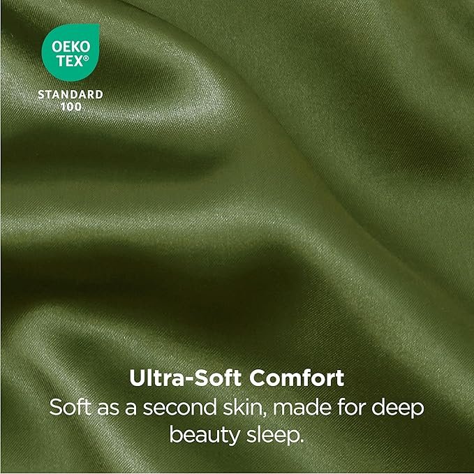 Satin Pillowcase for Hair and Skin Queen - Olive Green Silky Pillowcase 2 Pack with Envelope Closure, Similar to Silk Pillow Cases, Gifts for Women Men, 20x30 Inches, 2pcs - Image 5