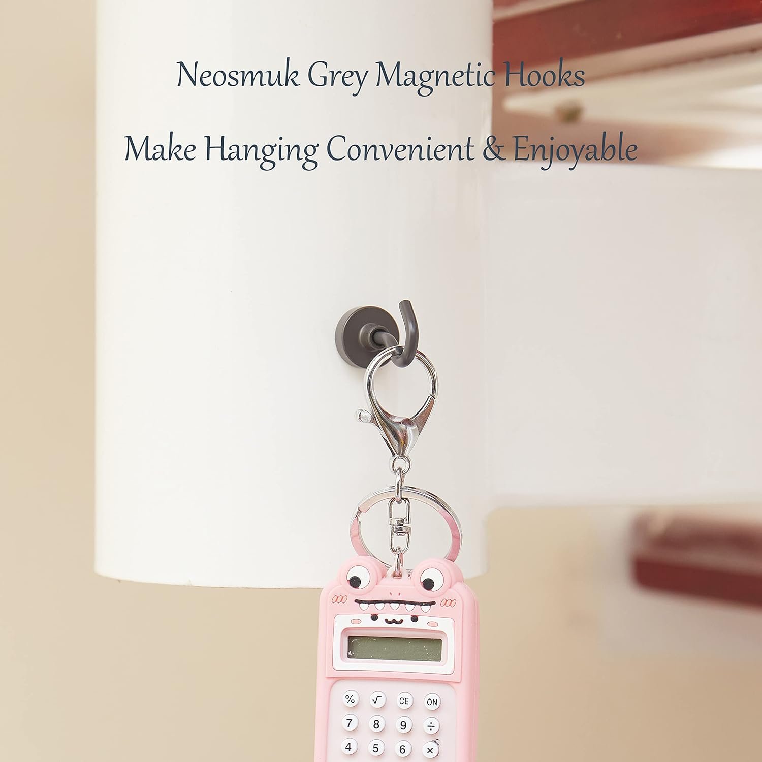 Neosmuk Magnetic Hooks, 30lb+ Heavy Duty Earth Magnets with Hook for Refrigerator, Extra Strong Cruise Hook for Hanging, Magnetic Hanger for Curtain, Grill(Grey, Pack of 6) - Image 6