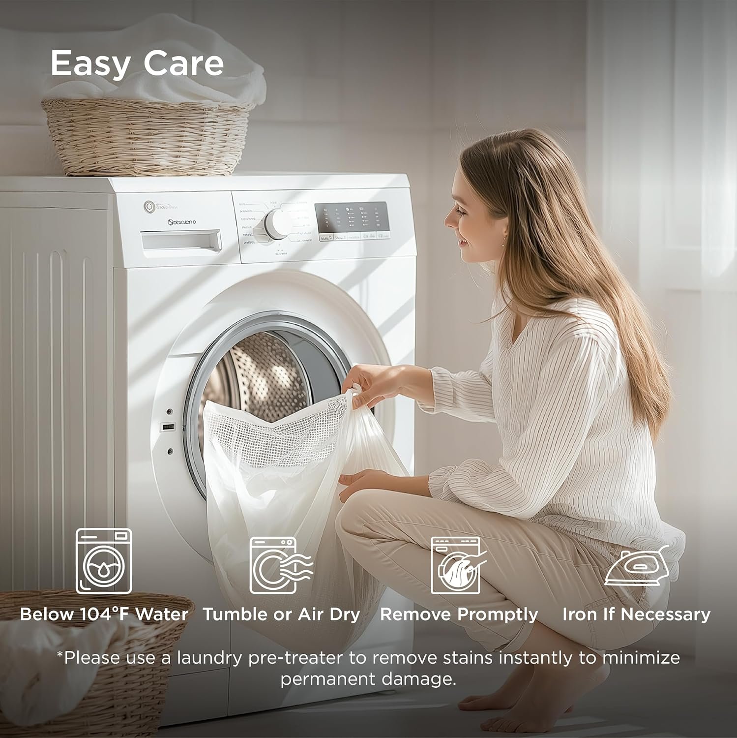 King Size Sheet Set, Cooling Sheets King, Rayon Derived from Bamboo, Deep Pocket Up to 16", Breathable & Soft Bed Sheets, Hotel Luxury Silky Bedding Sheets & Pillowcases, White - Image 6