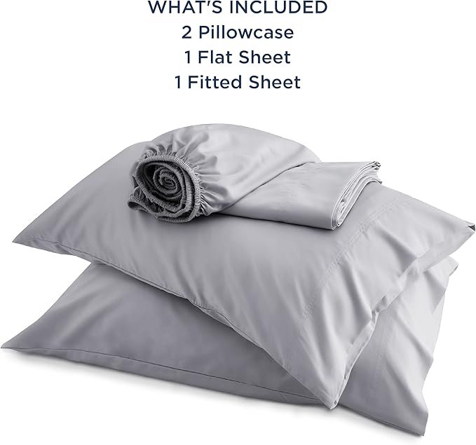 King Size Sheet Set, Cooling Sheets King, Rayon Derived from Bamboo, Deep Pocket Up to 16", Breathable & Soft Bed Sheets, Hotel Luxury Silky Bedding Sheets & Pillowcases, Silver Grey - Image 6