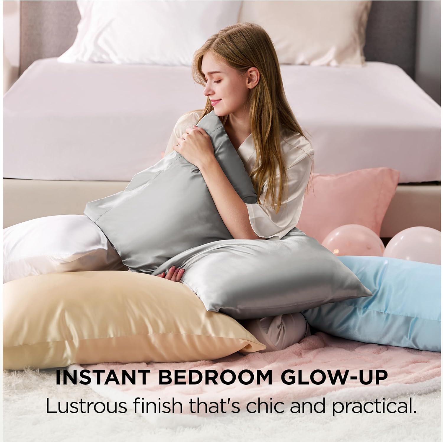 Satin Pillowcases, Similar to Silk Pillowcase 2 Pack,Cooling Pillow Case for Sleeping Women with Envelope Closure, Gifts for Women Men, Dark Grey, Queen Size, 20x30 Inches, 2pcs - Image 8